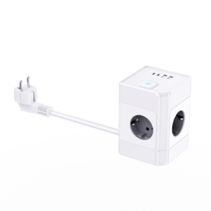 ปลั๊กพ่วงอเนกประสงค์แบบยุโรป EU/เยอรมนี พร้อมเต้ารับ USB แบบทาวเวอร์ 4/8/12 ช่อง ป้องกันไฟกระชาก - Product Image 1