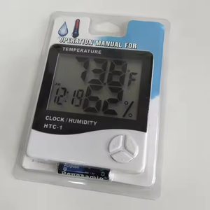 HTC-1 tốt trong nhà phòng LCD điện tử Nhiệt độ độ ẩm mét kỹ thuật số Nhiệt kế ẩm kế Trạm thời tiết đồng hồ báo thức 4.7 - Product Image 1
