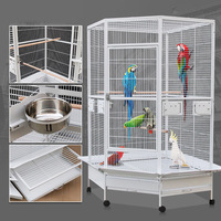 Cage à oiseaux extra-large en fer forgé pour perroquets, volière métallique de luxe pour ara, perroquet gris, cacatoua, cage spacieuse et durable