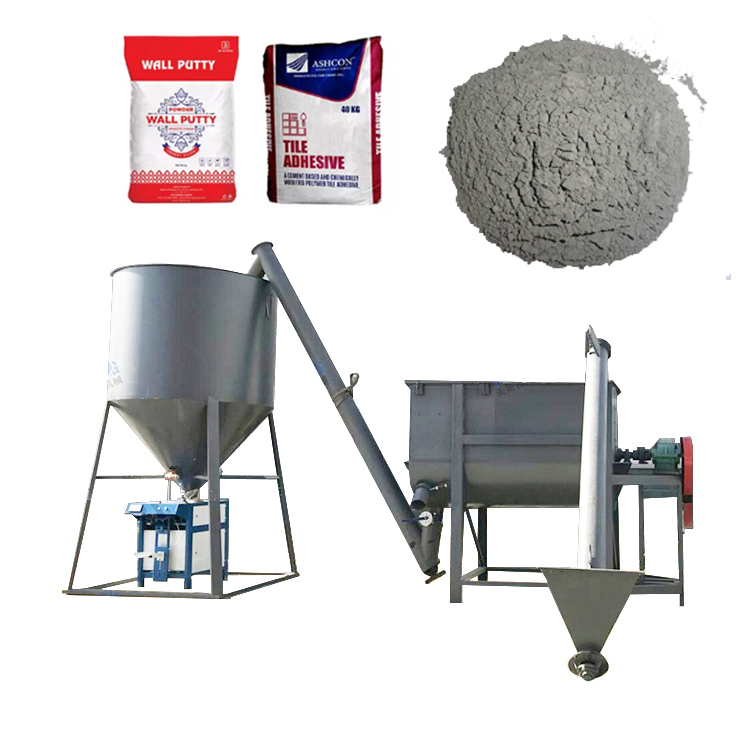 1-5 т/ч линия по производству сухого раствора, Смеситель цементного порошка, оборудование для смешивания шпатлевки, машина для производства керамической плитки