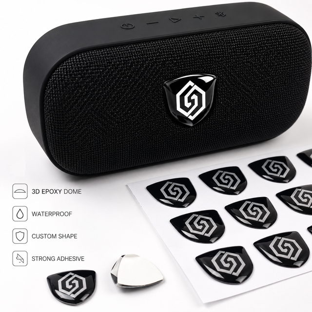 Custom 3D Epoxy Resin Domed Logo Stickers Waterproof for Electronics Speaker Brand Badge OEM Logo Any Size Shape Strong Adhesive
