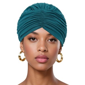 Nouveau foulard plissé simple, bonnets intérieurs en polyester extensible ethnique, bonnets hijab musulmans islamiques confortables - Product Image 1