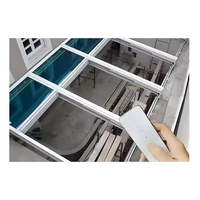 Toit ouvrant vertical moderne en alliage d'aluminium, manuel/électrique, avec isolation thermique et insonorisation pour terrasse, toit et sous-sol
