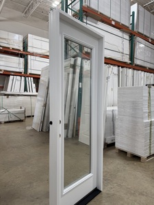 USA Stock White Interior Clear Glass <strong>Door</strong> 1 Lite Primed Pantry <strong>Door</strong> Slab Solid Core Modern French <strong>Door</strong> for Houses - Product Image 2