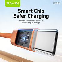 Kabel Tipe C ke Tipe C BAVIN Grosir Murah Berkualitas Tinggi Tahan Lama CB416 60W Pengisian Daya Transfer Data 480 Mbps