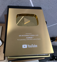 1 Botón de Play de YouTube Promocional, Placas de Aluminio de YouTube, Trofeos y Placas de YouTube al por Mayor
