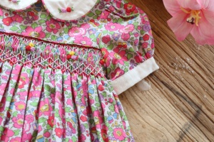 Vestido floral verano moda bebé Smocked vestidos <span class=keywords><strong>para</strong></span> <span class=keywords><strong>niñas</strong></span> encaje azul tul venta al por mayor niños <span class=keywords><strong>ropa</strong></span> personalizada - Product Image 4