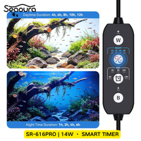 Lumière LED pour aquarium Seaoura SR-616Pro 14W pour aquarium de 18 à 24 pouces, 90 LED, spectre complet avec minuterie, marche/arrêt automatique