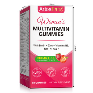 ArtoaLabs Gommes multivitaminées sans sucre saveur fraise pour femmes, marque privée, complément vitaminique en gommes pour femmes - Product Image 6