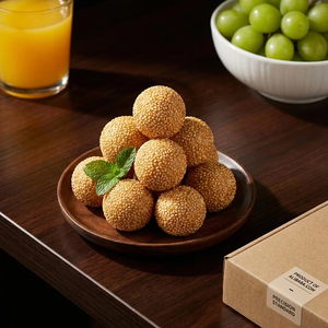 Boules de sésame surgelées 20g, pâtisserie chinoise végane avec certification Halal, collation sucrée fourrée pour la vente en gros - Product Image 2