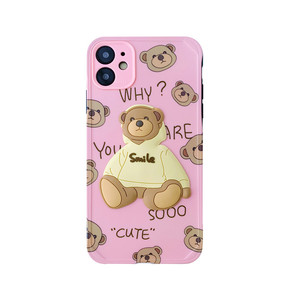 Pour iphone12 coque de téléphone portable pour iPhone11 pull ours dessin animé coquille pour iPhone12 <span class=keywords><strong>Pro</strong></span> TPU étui de protection - Product Image 1