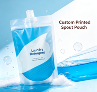 Pochette souple personnalisée avec bec verseur, en PE de qualité alimentaire, réutilisable, étanche à l'humidité, pour savon liquide, gel hydroalcoolique, shampoing, emballage de stockage