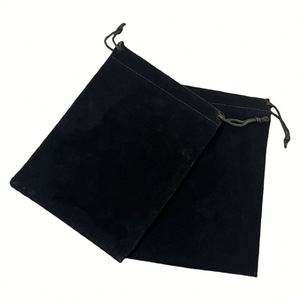 Bolsas de Terciopelo con Cordón para Regalo, Personalizadas con Logotipo, Color Negro, para Guardar Joyas - Product Image 2