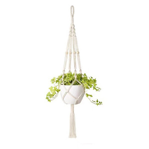 <span class=keywords><strong>Pot</strong></span> <span class=keywords><strong>de</strong></span> <span class=keywords><strong>fleur</strong></span> mural en <span class=keywords><strong>corde</strong></span> tissée pour jardin intérieur, cintre suspendu pour plantes, panier suspendu en coton - Product Image 2