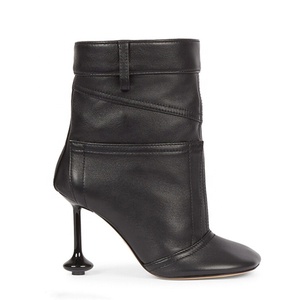 Strange Custom Heels Women's Sewing Short <b>Boots</b> Square Toe Solid Patchwork Ankle Booties Stage Designer Wide Top Shoes - Product Image 6