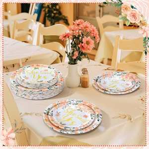 Hot Selling Modern Rustic-Style Disposable Wedding Paper <b>Plates</b> 'Mr Mrs' for Reception & Engagement Parties 9 Inches Bulk Pack" - Product Image 3