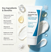 Crème hydratante pour le visage OEM Super White anti-âge, acide tranexamique, niacinamide, vitamine E, acide kojique, éclaircissante pour la peau, végane, 50g, pour tous types de peaux