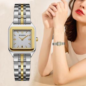 Montre carrée pour femme avec logo personnalisé OEM ODM, bracelet doré tendance, montre de luxe pour femme, mouvement japonais, montres à quartz - Product Image 6