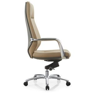 Chaises de bureau exécutives contemporaines de haute qualité en cuir véritable avec roulettes pivotantes et hauteur réglable - Product Image 3