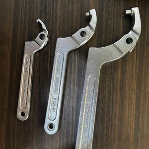 Clé à molette réglable en chrome de 3/4 pouces (19-51 mm) avec crochet en C pour écrous à fente latérale, roulements, colliers, OEM, en acier au carbone, pour bricolage - Product Image 5