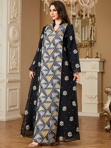 2026 Elegant <strong>Abaya</strong> for Women Muslim Mesh Embroidery Dress Closed Tassel Robe Jalabiya for Eid Ramadan Minimum <strong>Order</strong> 2pcs - Product Image 5