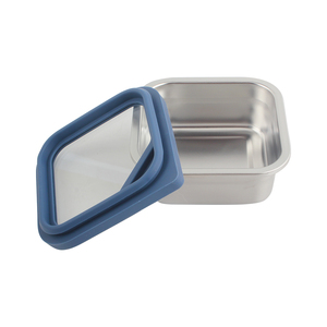Contenedor de Alimentos Rectangular de Acero Inoxidable con Tapa de Plástico Azul Hermética a Prueba de Fugas, Lonchera de un Solo Compartimento - Product Image 6