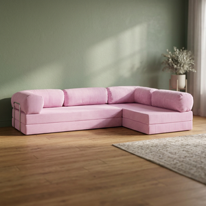 Moderno Juego de Sofás en Forma de L de Cuero PU Chapado en Oro con Patas de Madera y Brazos Acolchados, Nuevo Diseño Popular con Botones para Bodas o Sala de Estar - Product Image 3
