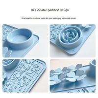 Assiette multifonctionnelle 4-en-1 en silicone de qualité alimentaire, à lécher, antidérapante et anti-étouffement pour animaux de compagnie