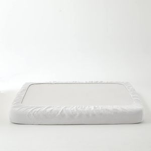 Sábana bajera de color blanco de poliéster 110GSM 100%, bolsillo profundo y elástico en la parte inferior, acepta Personalización de tamaño y color - Product Image 1