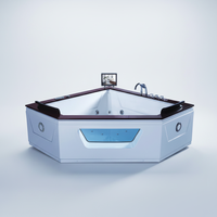 Baignoire spa autoportante de style moderne avec robinet d'égouttage inclus pour usage intérieur