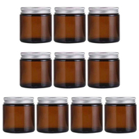 Pot lisse côté 1 oz 2oz 4oz 8oz, lot de 10, crème à onguent en verre transparent, conteneurs de cosmétiques de 30ml, conteneur vide pour crème de visage