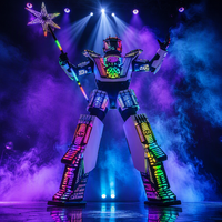 Costume de robot LED géant multicolore, armure de performance en mousse EVA, costume futuriste lumineux pour spectacle de scène en boîte de nuit