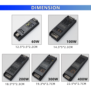 Ultra Dunne Lange Schakelaar Voeding 200-240V Ac Naar Dc 12V 24V 60-400W Verlichting Transformator Led Drive Spanning Converter Ce Rohs - Product Image 3