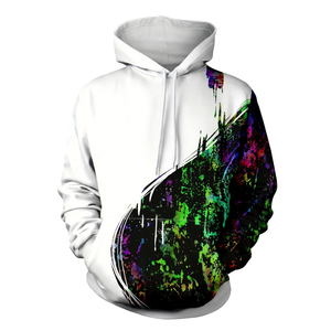 Sweat à capuche unisexe à cordon de serrage, coupe classique, en polaire, séchage rapide, avec logo personnalisable et imprimé par sublimation motif crâne de dessin animé - Product Image 1