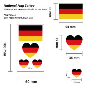 Adesivi per Tatuaggi Temporanei con Design della Bandiera Tedesca, Impermeabili, Trasferibili su Carta, Spedizione Rapida, per Corpo e Viso, alla Moda - Product Image 3