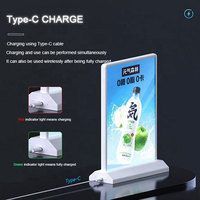 Boîte à lumière LED double face personnalisée A4/A5 rechargeable, panneau publicitaire et de menu de bureau avec batterie pour utilisation sur table