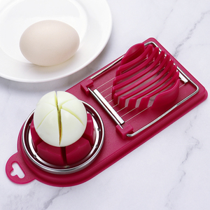 Accesorio de Cocina Portátil de Alta Calidad, Cortador de Huevos de Acero Inoxidable Moderno 2 en 1 con Base de Plástico para Huevos Cocidos y Uso Doméstico - Product Image 4