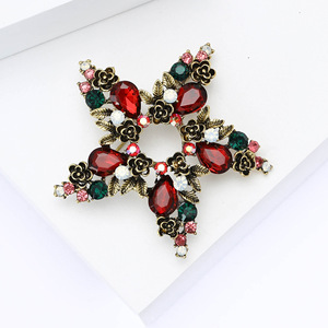 Broche de Estrella con Pedrería en Forma de Lágrima y Detalles Florales para Solapas de Abrigo de <span class=keywords><strong>Hombre</strong></span> y Mujer, 51x52mm, 6 Colores - Product Image 3