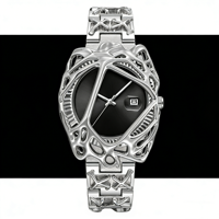 Montre de luxe pour homme Spider Web, mouvement à quartz simple, acier inoxydable, étanche, avec affichage de la date