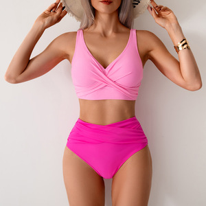 Conjunto <span class=keywords><strong>de</strong></span> Bikini <span class=keywords><strong>de</strong></span> Dos Piezas <span class=keywords><strong>de</strong></span> Cintura Alta, Traje <span class=keywords><strong>de</strong></span> <span class=keywords><strong>Baño</strong></span> Sexy para Mujer, Estilo Moderno para Vacaciones en la Playa o Resort - Product Image 1
