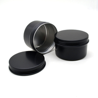 Qshare — mini boîte en étain ronde, couvercle à vis, 2oz, 4oz, 6oz, produit cosmétique, bougie à épices, argentée ou noire en métal blanc