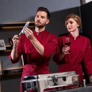 Veste <span class=keywords><strong>de</strong></span> <span class=keywords><strong>cuisine</strong></span> unisexe à boutonnage long et à manches longues, vêtement <span class=keywords><strong>de</strong></span> <span class=keywords><strong>travail</strong></span> pour chef, uniforme <span class=keywords><strong>de</strong></span> chef pour homme et femme - Product Image 2