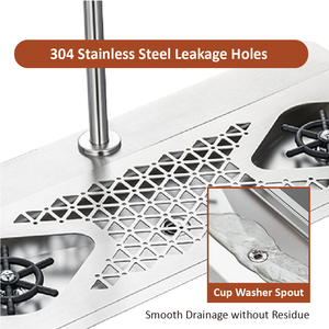 Commercial Stainless Steel Pitcher Rinser High Pressure Cup Washer Faucet Rinse Station for <b>Bar</b> Restaurant - Product Image 6
