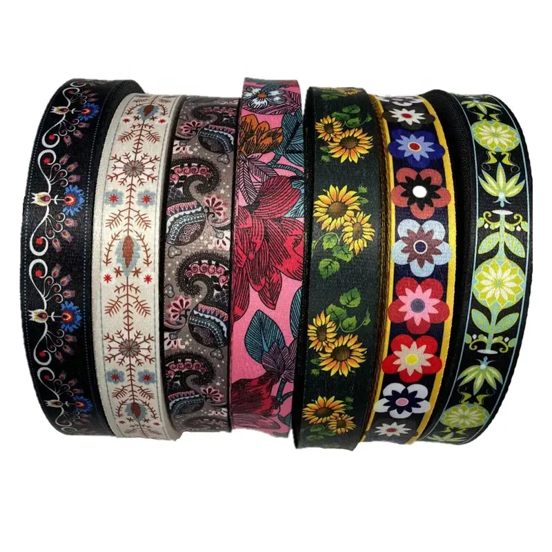 Offre Spéciale 25mm 38mm 50mm sublimation ceinture de sécurité sangle nouvelle sangle à motifs pour sacs sangles imprimé jacquard ruban sangle