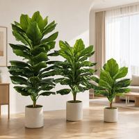 Plantes décoratives artificielles Alocasia Elephant Ear 140 cm, grande plante à tige unique, sans pot, pour l'intérieur, la maison, le bureau, feuillage