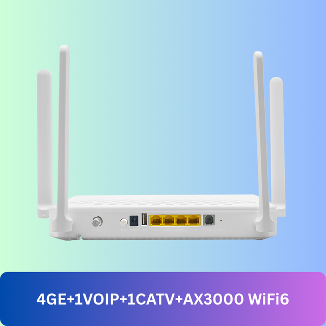 NEW Arrival Ftth Catv Xpon Onu Wifi6 Dual Band 4GE Fiber Router Optical Network Unit Compatible Huawei Zte Omci wholesale price