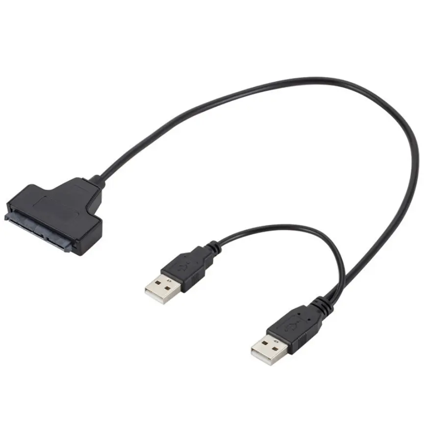 Cable Sata USB 2,0 a SATA, adaptador de 7 + 15 Pines, 22 pines para disco duro HDD de 2,5 pulgadas, venta al por mayor
