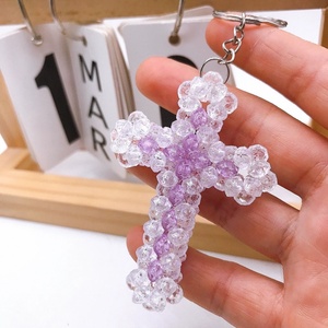 Oferta Especial: Abalorios de Acrílico Transparente Facetado para Bolsos, Cuentas de Plástico para Regalo Promocional, Llavero de Coche Hecho a Mano con Cruz - Product Image 6