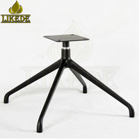 Pièces de base de chaise de salle à manger pivotante à 4 pieds en aluminium noir revêtu de 67 cm de diamètre