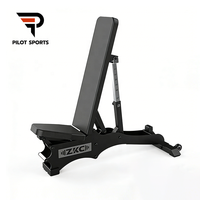 PILOTSPORTS Banc de musculation multifonctionnel réglable et pliable en acier au carbone, à inclinaison variable, pour usage commercial